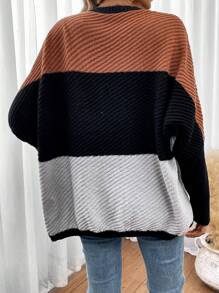 EMERY ROSE Cárdigan con mangas tipo dolman y bloqueo de color sin top tipo cami - Multicolor - Ver 2