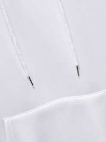 Men Slogan & Cartoon Bear Graphic Drawstring Hoodie - White - View 5