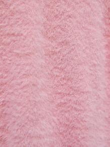 SHEIN Tween Girl Solid Sleeveless Sweater Dress & Duster Cardigan - Pink - View 4