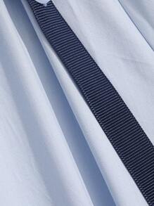 DAZY 字母刺繡前紐扣襯衫附領帶 - 淺藍色 - 查看 8