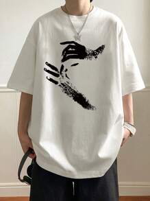 Men Figure Graphic Drop Shoulder Tee