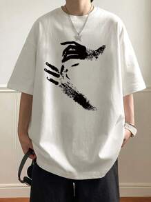 Men Figure Graphic Drop Shoulder Tee