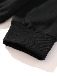 ROMWE MEN Goth Các bạn Lá thư Mạng nhện & Vẽ bằng tay Áo nỉ - màu đen - Xem 3