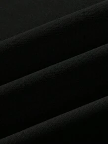 ROMWE MEN Street Life Men Spider & Letter Graphic Drawstring Hoodie - Black - View 3