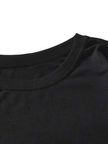 ROMWE MEN Goth Các bạn Lá thư Mạng nhện & Vẽ bằng tay Áo nỉ - màu đen - Xem 4