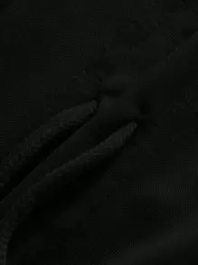 ROMWE MEN Street Life Men Spider & Letter Graphic Drawstring Hoodie - Black - View 6