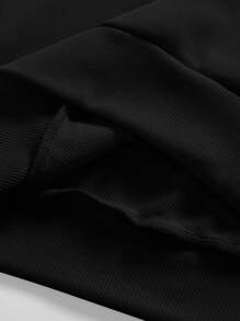 ROMWE MEN Street Life Men Spider & Letter Graphic Drawstring Hoodie - Black - View 8