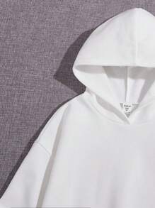 Áo nỉ in hình hoạt hình và khẩu hiệu dành cho bé gái tuổi teen - trắng - Xem 3