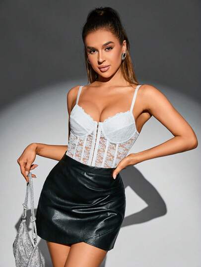 Allurite 蕾絲吊帶連體衣