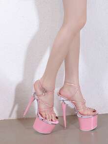 歐美性感高跟鞋涼鞋帶細帶和水晶裝飾用品合適的適用於晚上派對,婚禮,和夏天