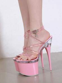 歐美性感高跟鞋涼鞋帶細帶和水晶裝飾用品合適的適用於晚上派對,婚禮,和夏天