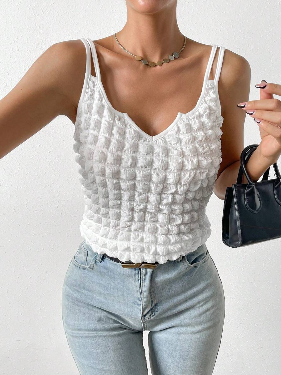 SHEIN LUNE 素色吊帶上衣 - 白色 - 查看 1