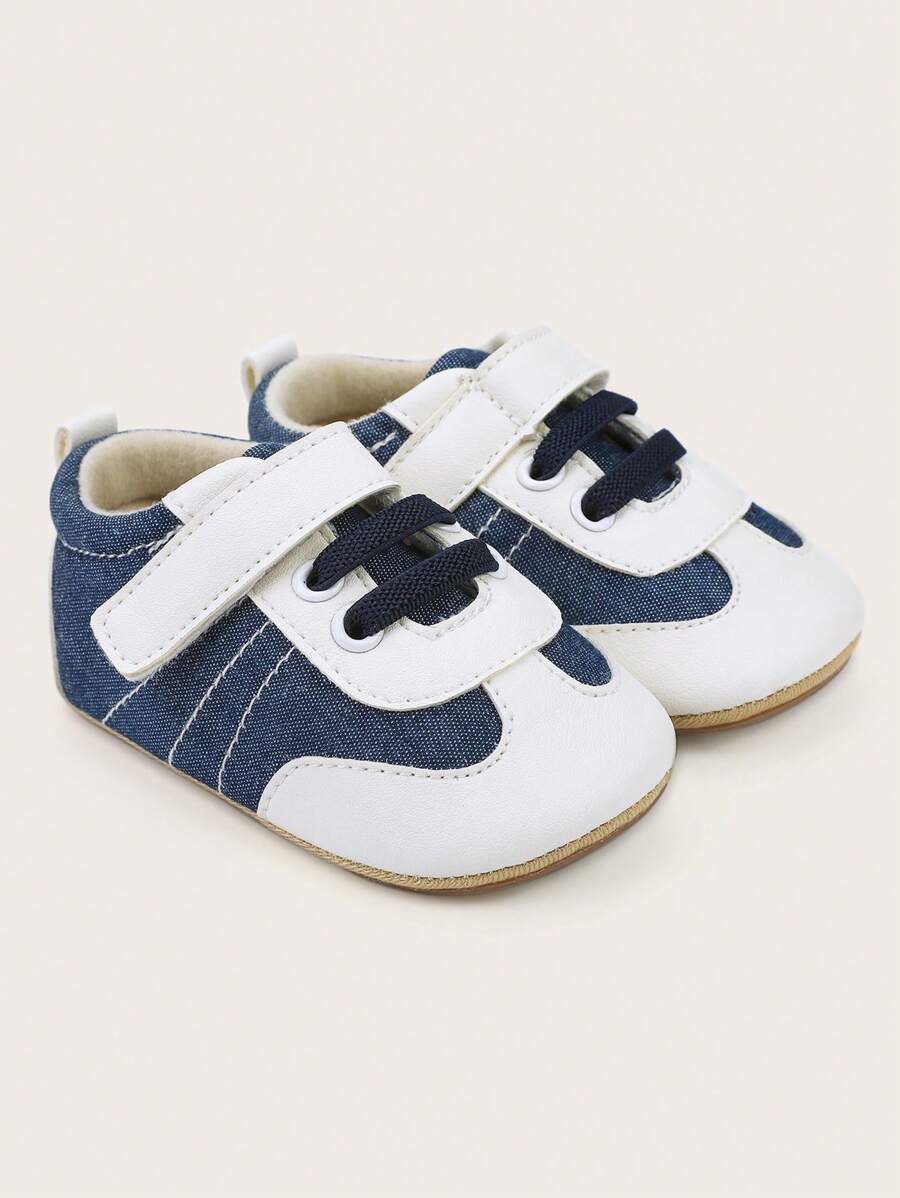 春秋季透气防滑软底婴儿学步鞋适合0-1岁男孩和女孩 - 白色 - 查看 1