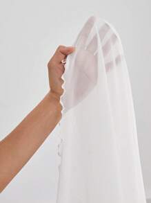 SHEIN Essnce Plus Lettuce Trim Sheer Mesh Top Without Bra