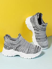 Unisex Kids Knit Mesh Design Anti-Slip Shock Absorbing Outdoor Sports And Leisure Running Shoes With Good Breathability, Suitable For All Seasons - Multicolor - View 2