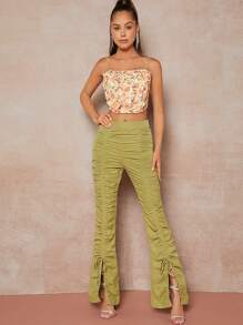 Hauture 花卉荷葉邊肩帶短款上衣 - 彩色 - 查看 7