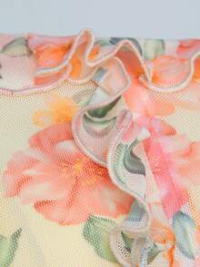 Hauture 花卉荷葉邊肩帶短款上衣 - 彩色 - 查看 8