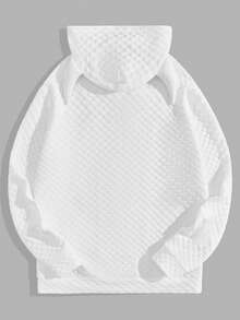 Manfinity RebelGame Men Patched Detail 3D Ear Design Drawstring Hoodie - White - View 2