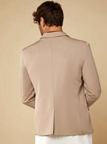 Manfinity NXTstreet 男士1入組雙排釦翻蓋細節西裝外套 - 卡其色 - 查看 2