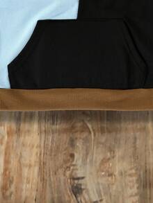 Tween Boy Letter Graphic Colorblock Kangaroo Pocket Hoodie & Sweatpants - Multicolor - View 4