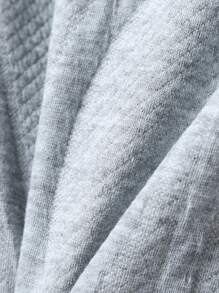 SHEIN Young Boy 1pc Letter Patched Detail Dual Pocket Button Up Coat - Grey - View 8