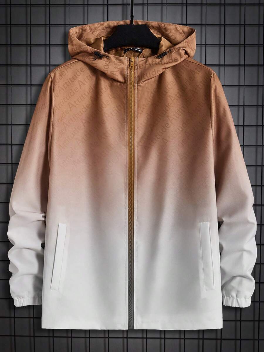 Manfinity VCAY 男士漸層色拉鍊連帽外套 - 彩色 - 查看 1