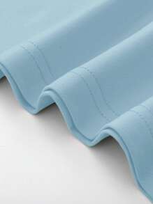 Manfinity LEGND 男士翅膀&標語圖案落肩T恤 - 藍色 - 查看 3