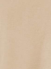 EMERY ROSE Blusa ribete en contraste de manga murciélago - Caqui - Ver 7