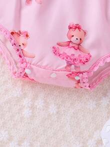 Baby Girl Bear Print Bodysuit & Headband - Pink - View 5