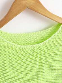 SHEIN Tween Girl Ombre Drop Shoulder Jumper - Green - View 3