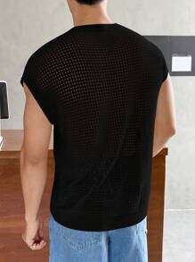 Manfinity BRENVOR 鬆身男士實色蝙蝠袖編織毛衣 - 黑色 - 查看 2