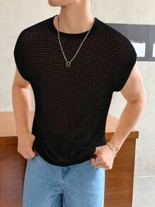 Manfinity BRENVOR 鬆身男士實色蝙蝠袖編織毛衣 - 黑色 - 查看 3