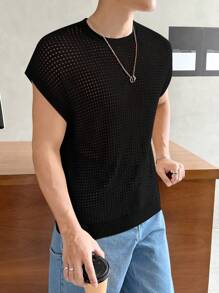 Manfinity BRENVOR 鬆身男士實色蝙蝠袖編織毛衣 - 黑色 - 查看 5