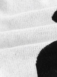 Muchica Yin & Yang Pattern Tube Knit Top - Black and White - View 3