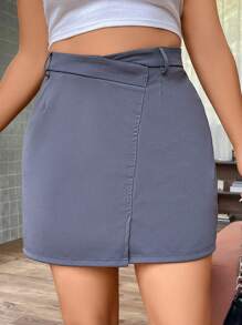 Flirla 大碼不對稱下擺半身裙