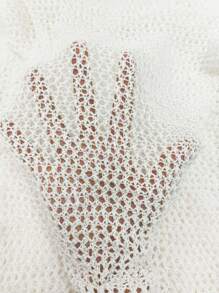 SHEIN Swim Vestido cover up con abertura de cuello halter de espalda abierta sin set bikini - Blanco - Ver 6