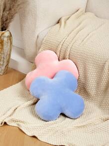 SHEIN Basic living 1入組幸運草造型裝飾抱枕,毛茸茸和柔軟的,沙發枕頭,枕頭