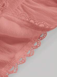 SHEIN MOD Paperbag Waist Ruffle Hem Skort - Pink - View 3