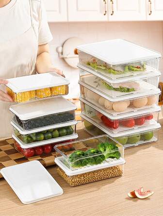 1入組廚房冰箱收納,冰箱和冰箱收納託盤大食品容器帶蓋