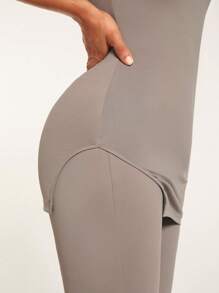 SHEIN BAE Solid Cami Top & Flare Leg Pants - Grey - View 6