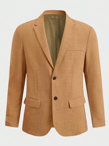 Manfinity VCAY Men Button Front Blazer & Vest & Trousers Without Shirt - Khaki - View 2