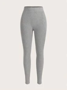SHEIN EZwear 3pcs Solid Elastic Waist Leggings - Multicolor - View 3