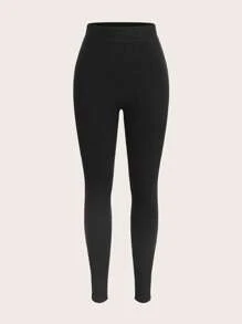 SHEIN EZwear 3pcs Solid Elastic Waist Leggings - Multicolor - View 4