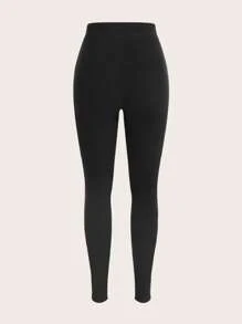 SHEIN EZwear 3pcs Solid Elastic Waist Leggings - Multicolor - View 6