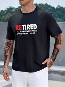 Manfinity Homme Men Plus Slogan Graphic Tee - Black - View 1