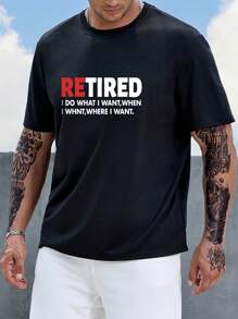 Manfinity Homme Men Plus Slogan Graphic Tee - Black - View 3