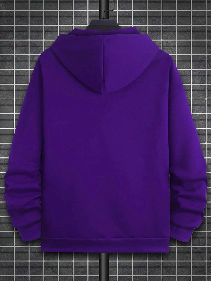 Manfinity EMRG Men Plus Dragon & Letter Graphic Zip Up Thermal Lined