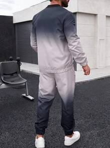 Manfinity Homme Nam Bóng Dây kéo Áo khoác & Quần - Xám - Xem 2