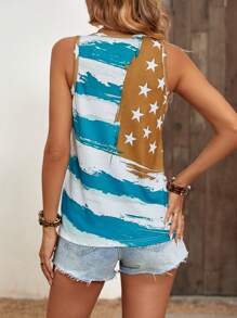 SHEIN LUNE In Sao Nút phía trước Áo ba lỗ - Màu xanh Bạc hà - Xem 2