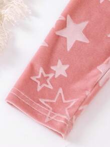 少女星星印花緊身睡衣套裝